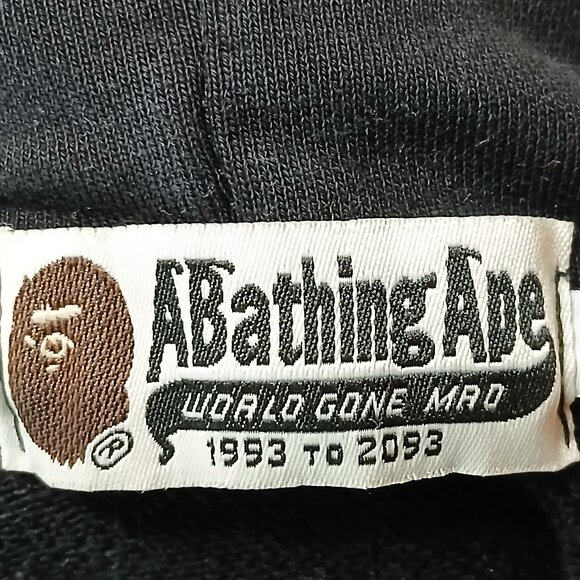 A Bathing Ape BAPE Pullover Hoodie Side Zippers Size Medium - Picture 10 of 12